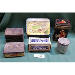 6 PC VINTAGE TINS & ICE CREAM CARTON