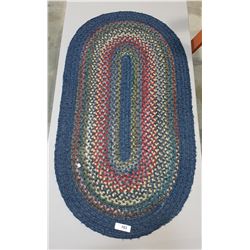 BLUE BRAIDED WOOL RUG