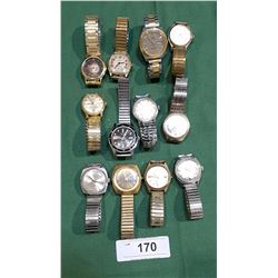 12 VINTAGE MEN'S WRIST WATCHES