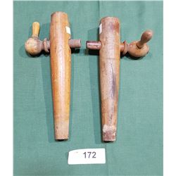 2 ANTIQUE WOOD TAPS FOR OLD WHISKEY BARRELS