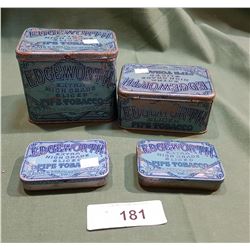 4 ANTIQUE EDGEWORTH TOBACCO TINS