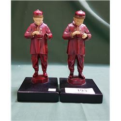 PAIR METAL ASIAN FIGURAL BOOKENDS