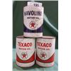 Image 1 : 3 FULL VINTAGE TEXACO OIL CANS