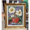 Image 1 : ACRYLIC PAINTING "PEONIES IN PURPLE"