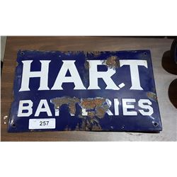ANTIQUE PORCELAIN HART BATTERIES SIGN