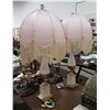 Image 1 : PAIR OF ORNATE CRYSTAL & BRASS TABLE LAMPS