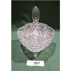 CUT GLASS LIDDED CANDY DISH