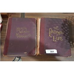 2 ANTIQUE 1800'S THE PATHWAY OF LIFE BOOKS