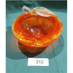 SIGNED CHALET ART GLASS APPLE BOWL