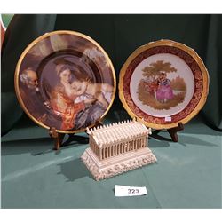 MODEL OF PARTHENON & COLLECTIBLE PICTURE CHINA PLATES