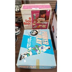 VINTAGE BARBIE SEWING MACHINE & CANUCKS BOARD GAME