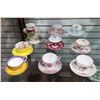 Image 1 : LOT OF 10 BONE CHINA TEACUPS/SAUCERS