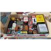 Image 1 : BOX MISC VINTAGE TINS, BOXES, BOTTLES ETC