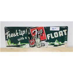 FRESH UP WITH 7UP FLOAT TIN SIGN