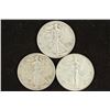 Image 1 : 1942, 1943 & 1947 WALKING LIBERTY HALF DOLLARS