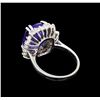 Image 3 : 8.62 ctw Tanzanite and Diamond Ring - 14KT White Gold