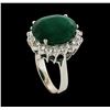 Image 4 : 6.88 ctw Emerald and Diamond Ring - 14KT White Gold