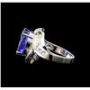 Image 3 : 14KT White Gold 4.58 ctw Tanzanite and Diamond Ring
