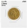 Image 1 : 1880 $5 Liberty Head Half Eagle Gold Coin
