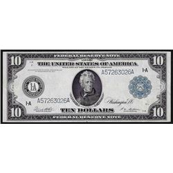 1914 $10 Federal Reserve Note Blue Seal Boston
