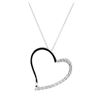 Image 2 : 0.35 ctw Diamond Heart Shaped Pendant with Chain - 14KT and 18KT White Gold