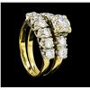 Image 4 : 1.40 ctw Diamond Ring & Wedding Band - 14KT Yellow And White Gold