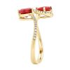 Image 2 : 1.16 ctw Fire Opal and Diamond Ring - 14KT Yellow Gold