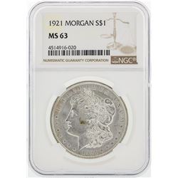 1921 NGC MS63 Morgan Silver Dollar