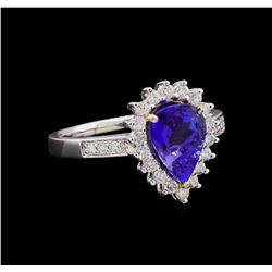 14KT Two-Tone Gold 1.92 ctw Tanzanite and Diamond Ring
