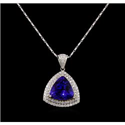 14KT Two-Tone Gold 8.81 ctw Tanzanite and Diamond Pendant With Chain