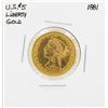 Image 1 : 1881 $5 Liberty Head Half Eagle Gold Coin