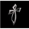 Image 2 : 0.94 ctw Diamond Cross Pendant - 14KT White Gold