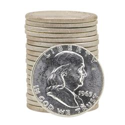 Tube of 20 1963 Franklin US Half Dollars