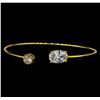 Image 1 : CZ Open Bangle Bracelet - Gold Plated