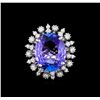 Image 2 : 9.88 ctw Tanzanite and Diamond Ring - 14KT White Gold