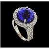 Image 4 : GIA Cert 8.56 ctw Tanzanite and Diamond Ring - 14KT White Gold