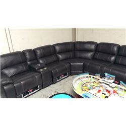 Pulaski Leather Power Recline Sectional New