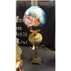 Image 2 : Tall Brass Bottom Banquet Lamp with Painted S