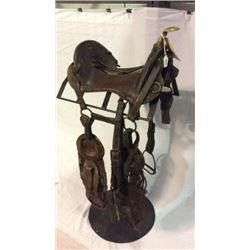 Rare US. Military Mule Skinner Saddle Brass Horn