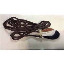 Soft Nylon Macate with Leather Popper and Horse