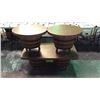Image 1 : 3pc Barrel Coffee and End Table Set