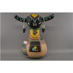 Hopi painted gourd by Poolheco