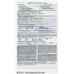 The Bee Gees: Andy Gibb Signed Document