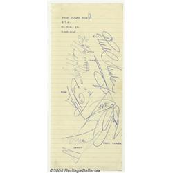 Dave Clark Five Vintage Signed Sheet (1966).