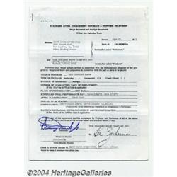 Sammy Davis, Jr. Signed "Tonight Show"