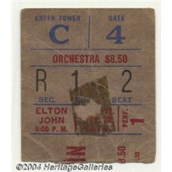 Elton John Concert Ticket - 11/28/74 - Madison