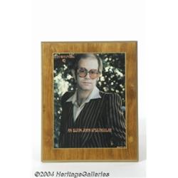Elton John Record World Commemorative Plaque -