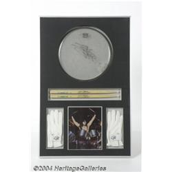 KISS: Eric Carr Used Drumhead, Sticks and