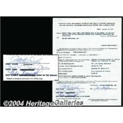 The Monkees Vintage Signed Contract - January