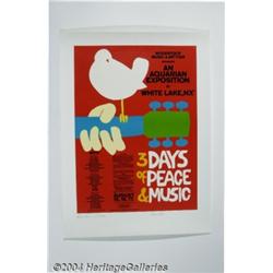 Woodstock Lithograph Signed by Grace Slick &